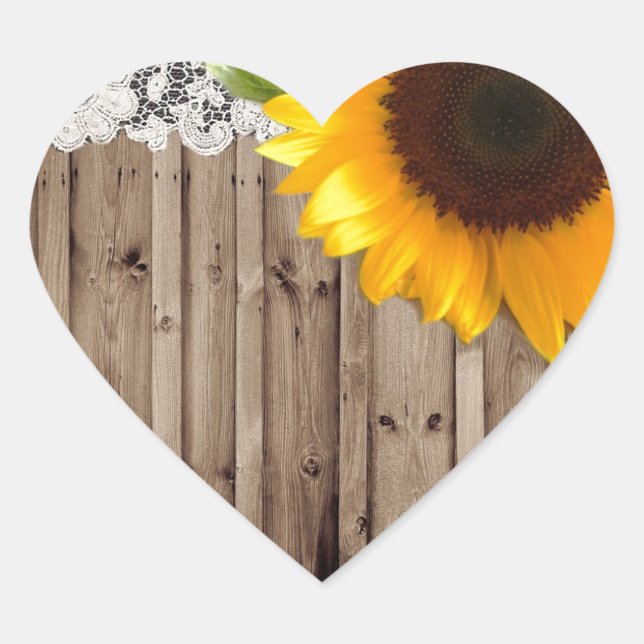 Sticker Cœur dentelle de bois de barnwood rustique de l'ouest t (Devant)