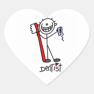 Sticker Cœur Dentiste en bonhomme allumette de base