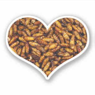Sticker Coeur des vers de soie frits