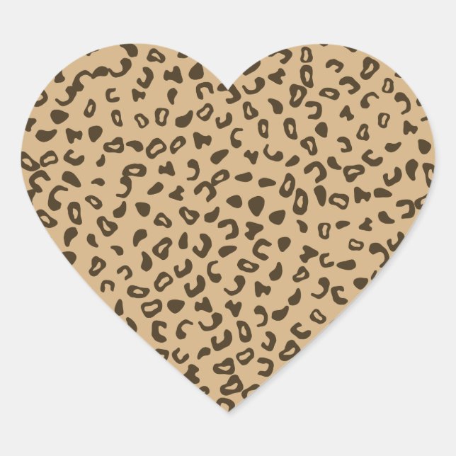 Sticker Cœur Design de texture de peau motif léopard (Devant)