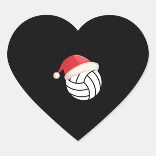 Sticker Cœur Design inspiré de Noël pour les amateurs de volley