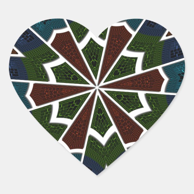 Sticker Cœur Design inspiré de Sari avec détails complexes (Devant)