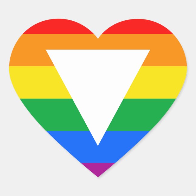 Sticker Cœur Design triangle gay pride (Devant)