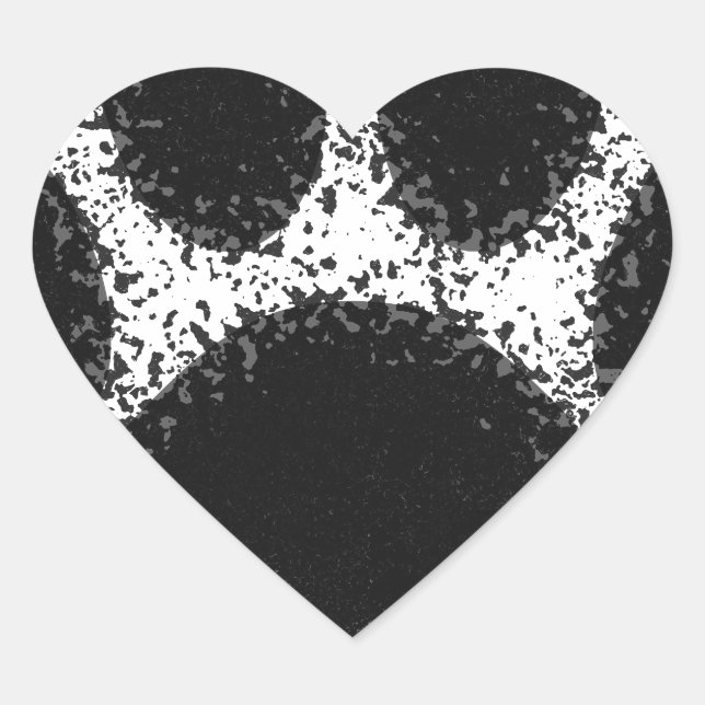 Sticker Cœur Dessin à mâchoire de chien (Devant)