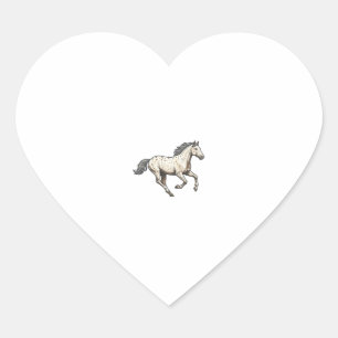 Sticker Cœur Dessin de cheval Appaloosa courant gravé vintage_1