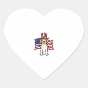 Sticker Cœur Dessin de gravure vintage de drapeau de chien Beag