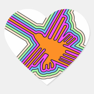 Sticker Cœur Dessin de Nazca Hummingbird Pérou