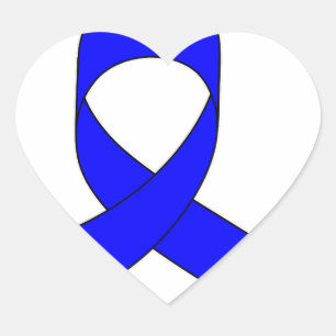 Sticker Cœur Dessin de ruban bleu
