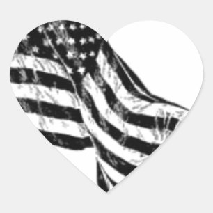 Sticker Cœur Dessin du drapeau américain