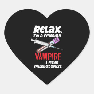 Sticker Cœur Détendez-vous, je suis un vampire amical Je veux d