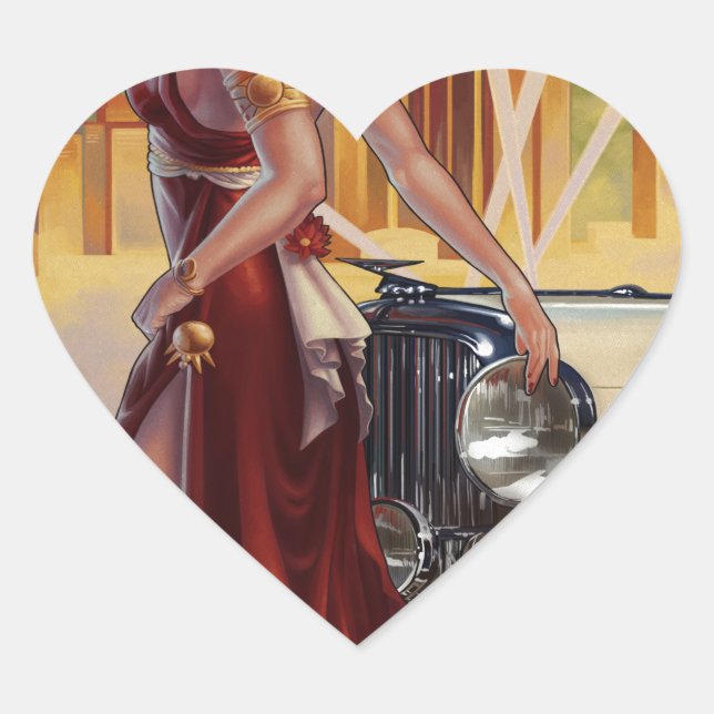 Sticker Cœur Detroit, Michigan | Ville automobile (Devant)