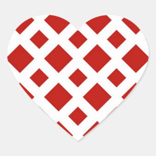 Sticker Cœur Diamants rouges sur blanc