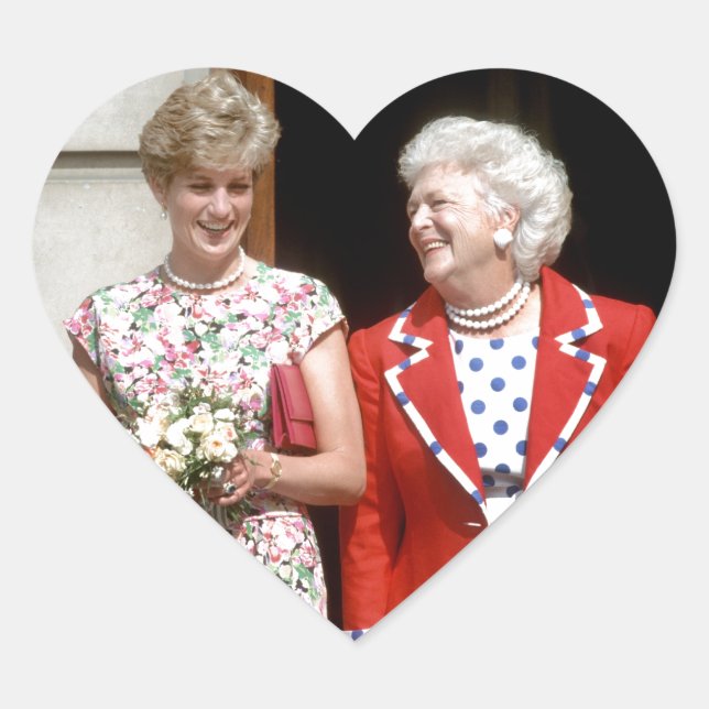Sticker Cœur Diana-Barbara Bush (Devant)