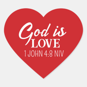 Sticker Cœur Dieu est amour Sainte Bible Verse Foi chrétienne R