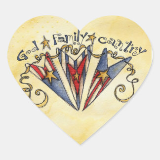 Sticker Cœur Dieu Famille Pays Amérique