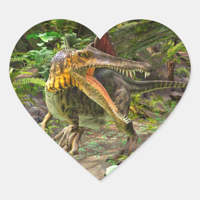 Sticker Cœur Dinosaure Spinosaurus (Devant)