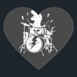 Sticker Cœur Dinosaures Drums Musique Jouer T rex<br><div class="desc">Dinosaures Drums Musique Jouer T rex Graphic design Cadeau Coeur Sticker Classic Collection.</div>