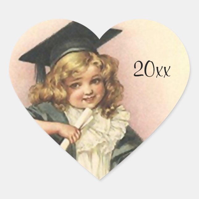 Sticker Cœur DIPLÔME SUCRE Vintage Diplôme d'études supérieures (Devant)
