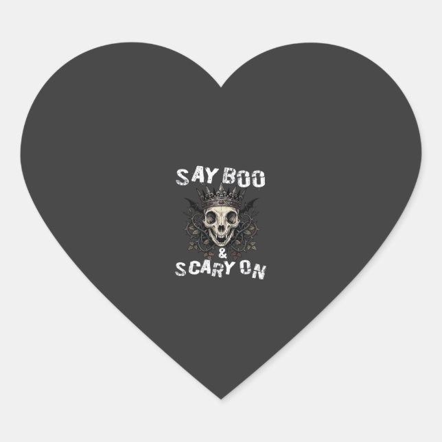 Sticker Cœur Dis Cranne d'Intimidation Couronne Chauve-Souris A (Devant)