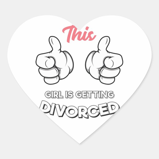 Sticker Cœur Divorce - Cette Fille Se Divorce (Devant)
