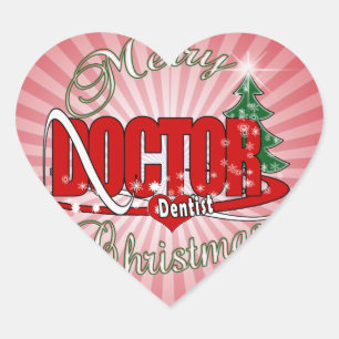STICKER CŒUR DOCTEUR DE DENTISTE DE NOËL