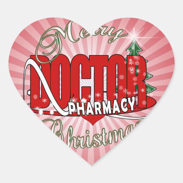 STICKER CŒUR DOCTEUR DE PHARMACIE DE NOËL (Devant)