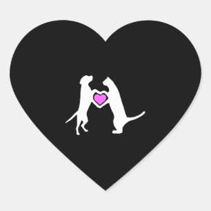 Sticker Cœur Dog Cat