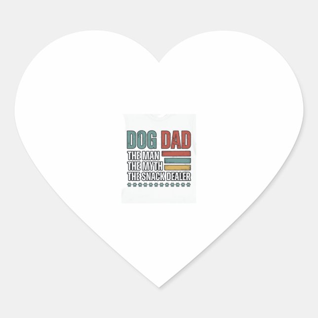 Sticker Cœur Dog Dad The Snack Dealer Vintage Paw Print Shirt_1 (Devant)