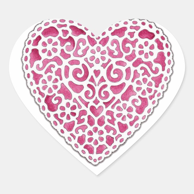 Sticker Cœur Doily Heart (Devant)