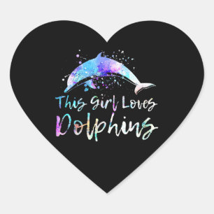 Sticker Cœur don amant dauphin cette fille aime les dauphins