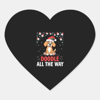 Sticker Cœur Doodle tout au long de la voie Funny Goldendoodle