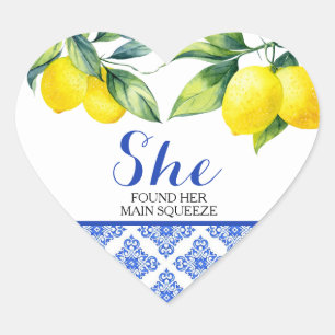 Sticker Cœur Douche citron