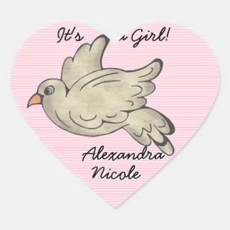 Sticker Cœur Dove annonce que c'est une fille !