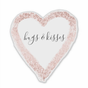 Sticker Coeur d'Parties scintillant rayonnant rose