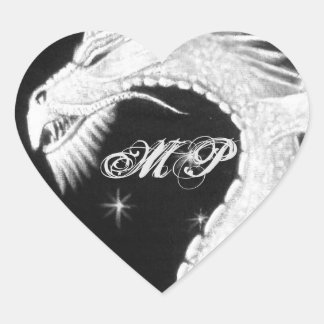 Sticker Cœur Dragon à la peinture nocturne