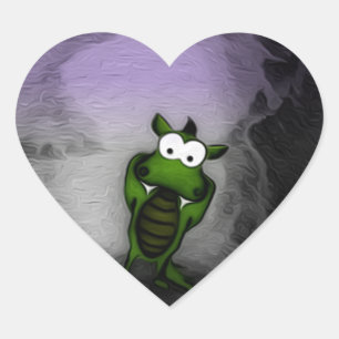 Sticker Cœur Dragon doré