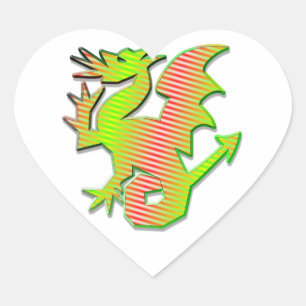 Sticker Cœur Dragon stylisé