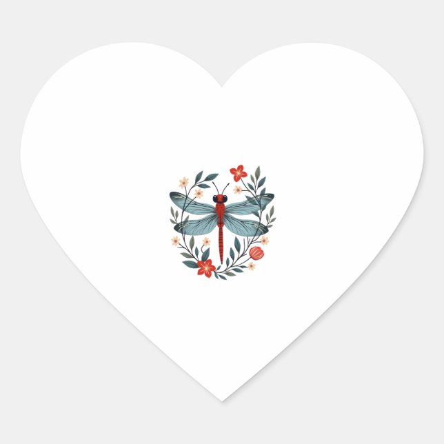 Sticker Cœur Dragonfly Christmas T-Shirt_1 (1) (Devant)