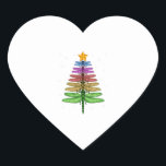 Sticker Cœur Dragonfly Christmas Tree Chemise Insect Lover Xmas<br><div class="desc">Dragonfly Christmas Tree Chemise Insect Lover Xmas C</div>