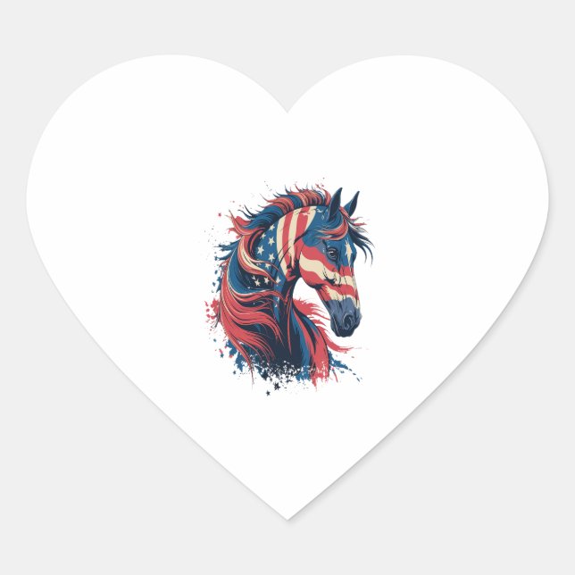Sticker Cœur Drapeau américain (Devant)
