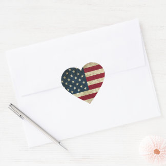 Sticker Cœur Drapeau américain