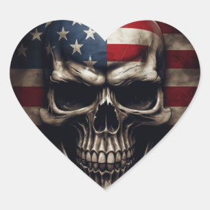 Sticker Cœur Drapeau américain