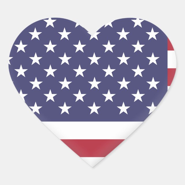 Sticker Cœur Drapeau américain (Devant)