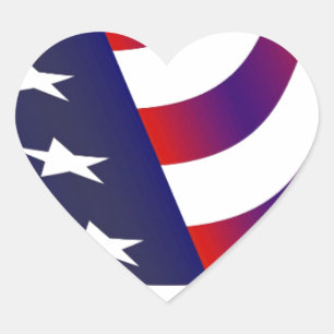 Sticker Cœur Drapeau américain