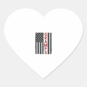 Sticker Cœur Drapeau américain vintage vectoriel patriotique Gr