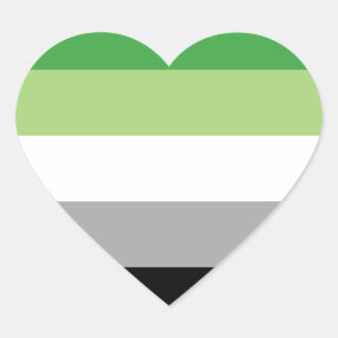 Sticker Cœur drapeau aromantic