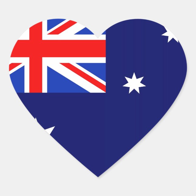 Sticker Cœur Drapeau Australie (Devant)