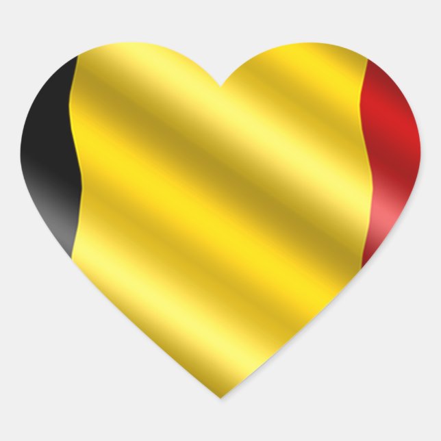 Sticker Cœur Drapeau Belgique (Devant)