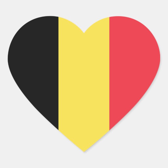 Sticker Cœur Drapeau Belgique/Belge (Devant)