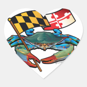 Sticker Cœur Drapeau bleu du Maryland